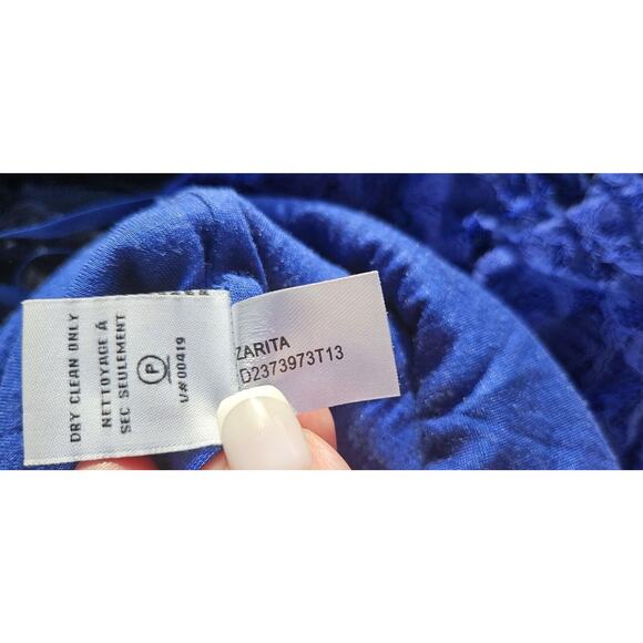 Diane Von Furstenberg Dress 4 DVF Navy Blue Lace Zarita 3/4 Sleeve Mini Back Zip - Picture 13 of 16